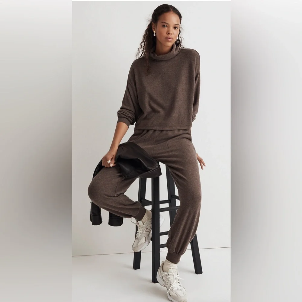 Madewell Brushed Jersey Funnelneck Sweater